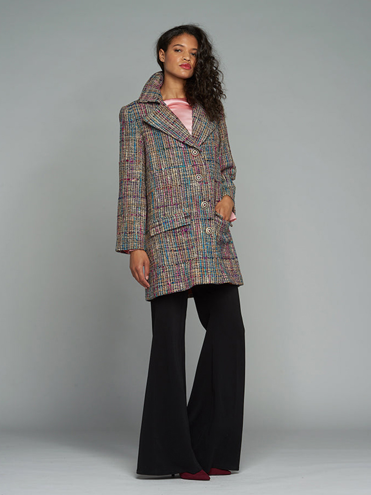 DAM Multi-color wool & silk coat